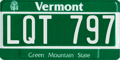 VT license plate LQT797