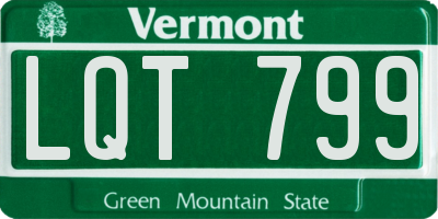 VT license plate LQT799