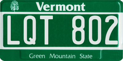 VT license plate LQT802