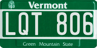VT license plate LQT806