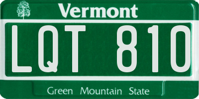 VT license plate LQT810