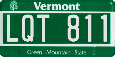 VT license plate LQT811