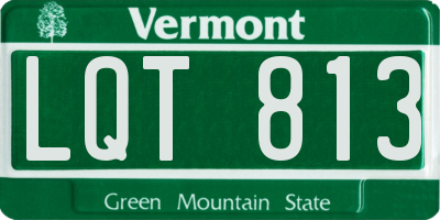 VT license plate LQT813