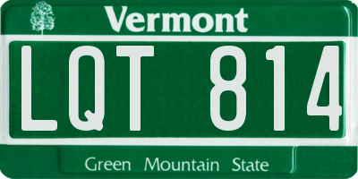 VT license plate LQT814