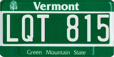 VT license plate LQT815