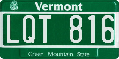 VT license plate LQT816