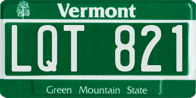 VT license plate LQT821
