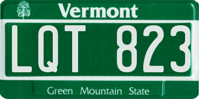 VT license plate LQT823