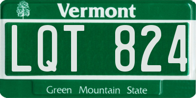 VT license plate LQT824