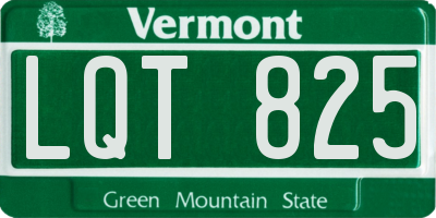 VT license plate LQT825