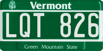 VT license plate LQT826