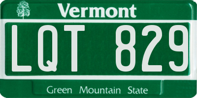 VT license plate LQT829