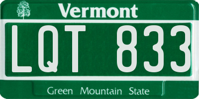 VT license plate LQT833