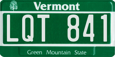 VT license plate LQT841