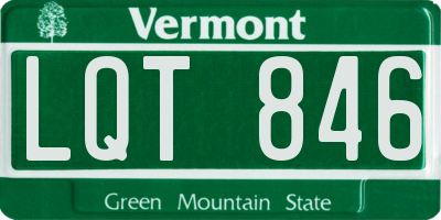VT license plate LQT846