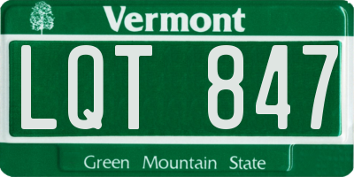 VT license plate LQT847