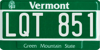 VT license plate LQT851