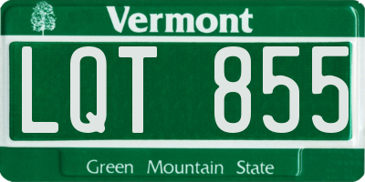 VT license plate LQT855