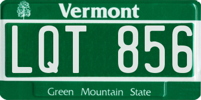 VT license plate LQT856