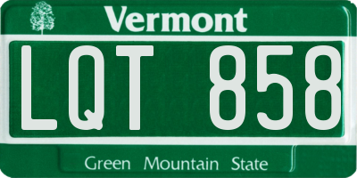 VT license plate LQT858