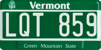 VT license plate LQT859