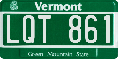 VT license plate LQT861