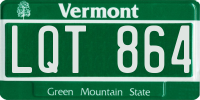 VT license plate LQT864