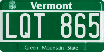 VT license plate LQT865