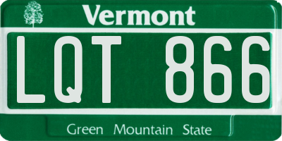 VT license plate LQT866