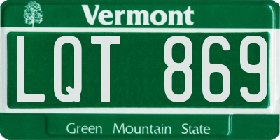 VT license plate LQT869