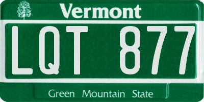 VT license plate LQT877