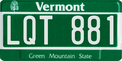VT license plate LQT881