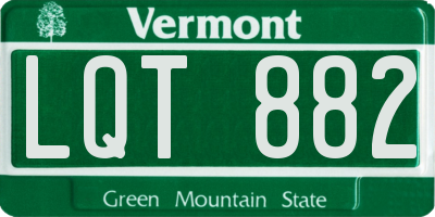 VT license plate LQT882