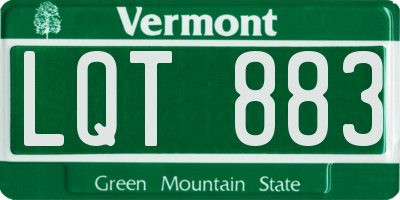 VT license plate LQT883