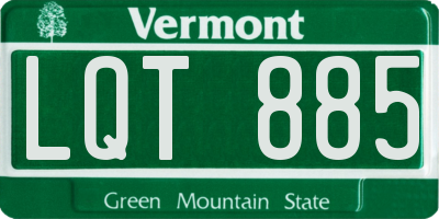VT license plate LQT885