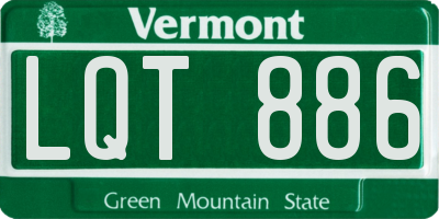 VT license plate LQT886