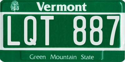 VT license plate LQT887