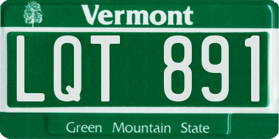 VT license plate LQT891