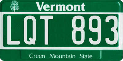 VT license plate LQT893
