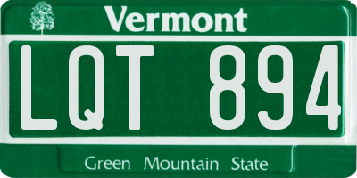VT license plate LQT894