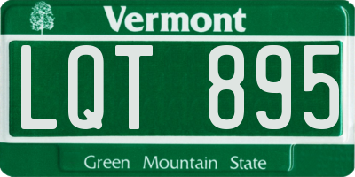 VT license plate LQT895