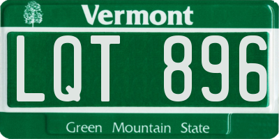 VT license plate LQT896