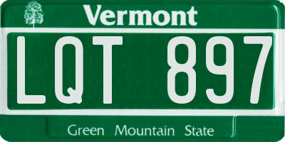 VT license plate LQT897