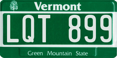 VT license plate LQT899