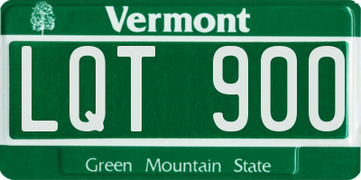 VT license plate LQT900