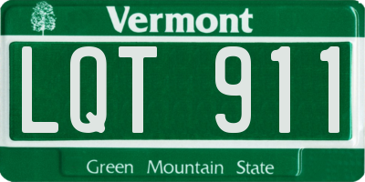VT license plate LQT911