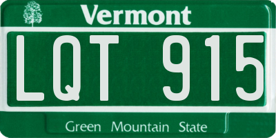 VT license plate LQT915