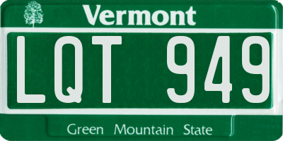 VT license plate LQT949