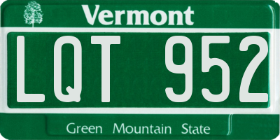 VT license plate LQT952