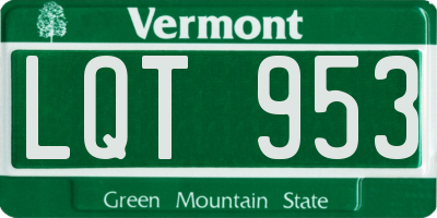 VT license plate LQT953